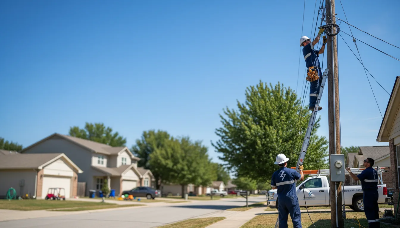 Residential electrician providing installation services in Tussy, OK